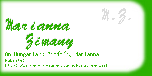 marianna zimany business card